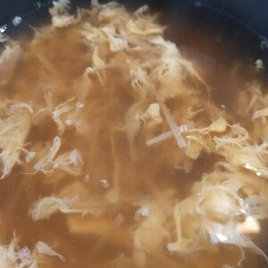 ふわふわ卵とえのきの中華スープ